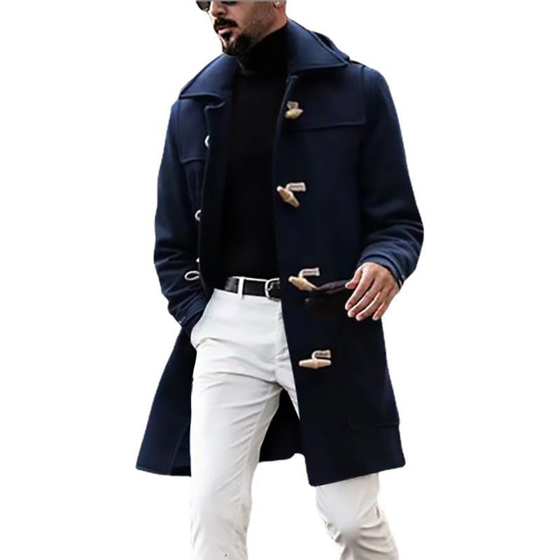 Herren eleganter Dufflecoat mit hochwertigen Details und traditionellem Design Drune