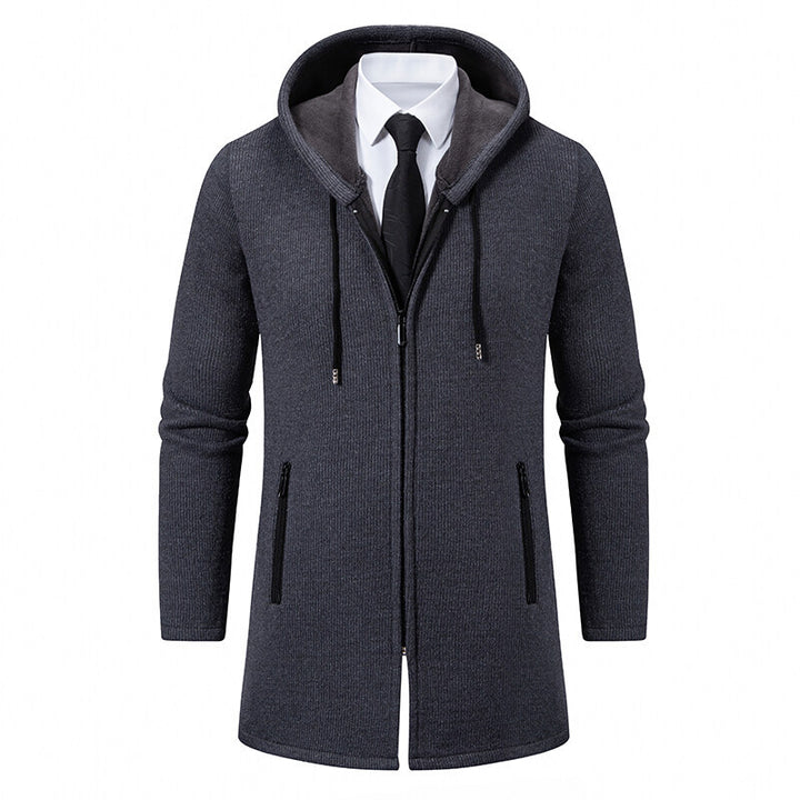 Herren urbane Kombination aus eleganter Jacke mit Kapuze und schickem Reißverschluss Drune