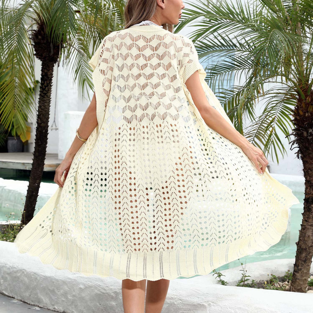 Damen Strickkimono aus luftigem Netzmaterial Drune