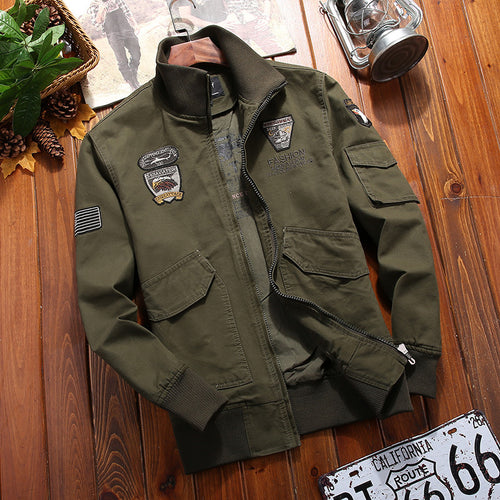 Herren Field-Bomberjacke aus robustem Canvas mit Aufnäher-Details und Ärmelpattentasche Drune