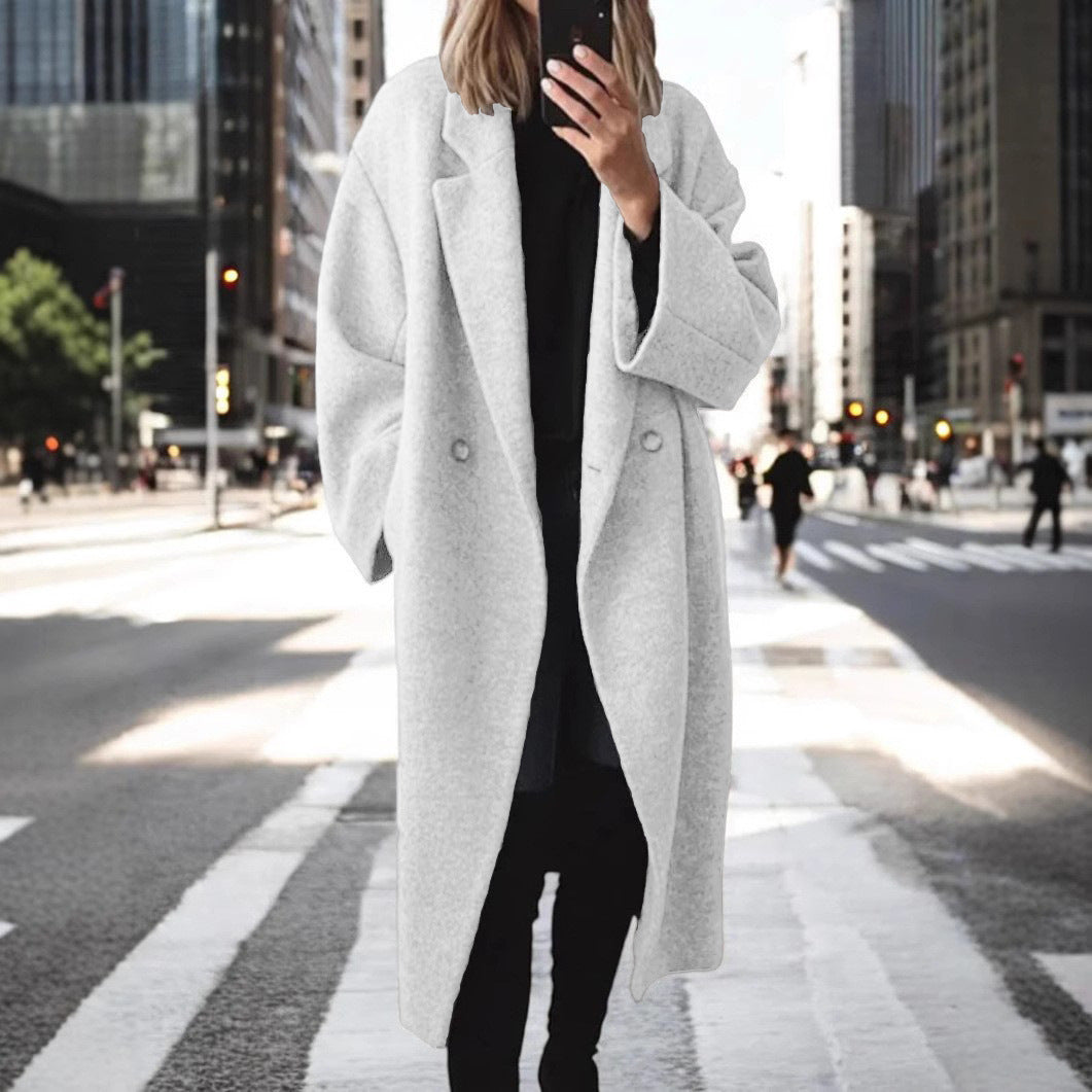 Damen Oversized Wollmantel Drune