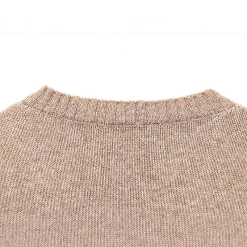 Damen V-Ausschnitt Strickpullover Drune