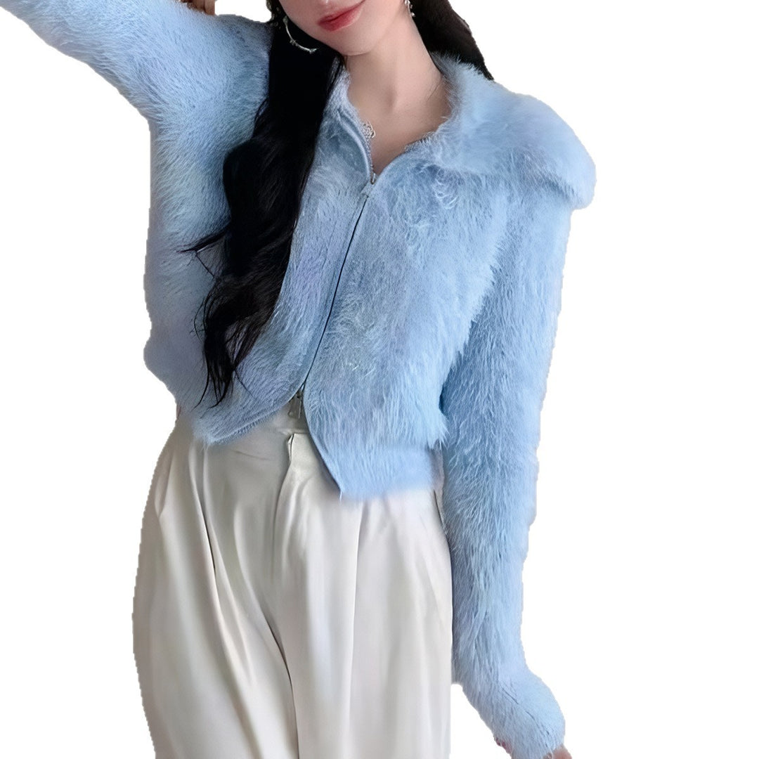Damen Flauschige Kurzjacke Drune