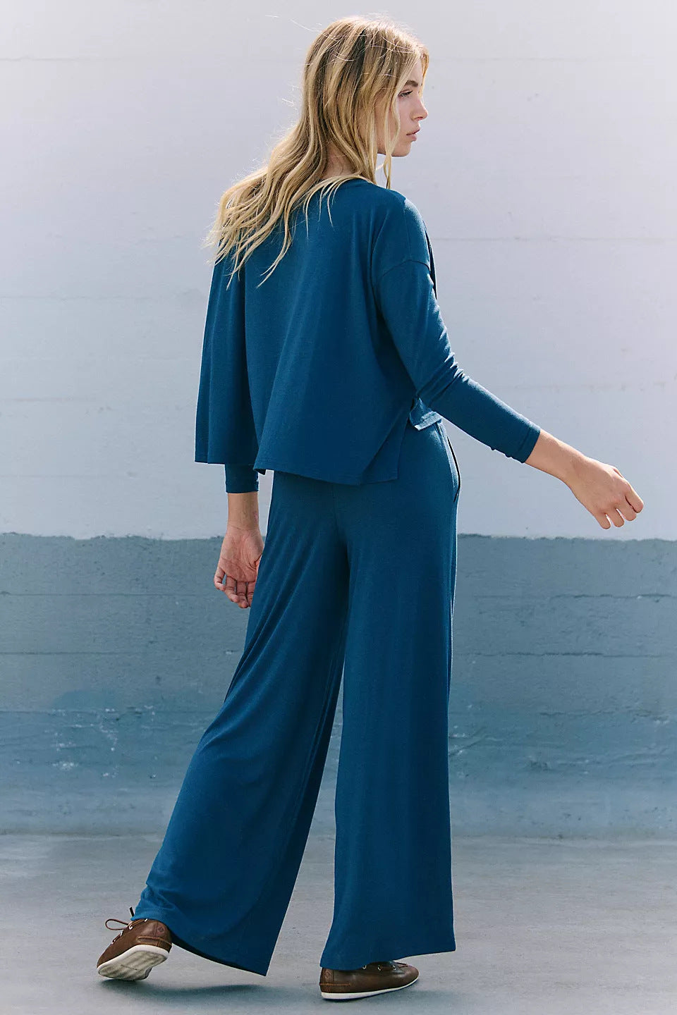 Damen Lässiges Twinset aus weitem Oberteil und weit geschnittener Hose Drune