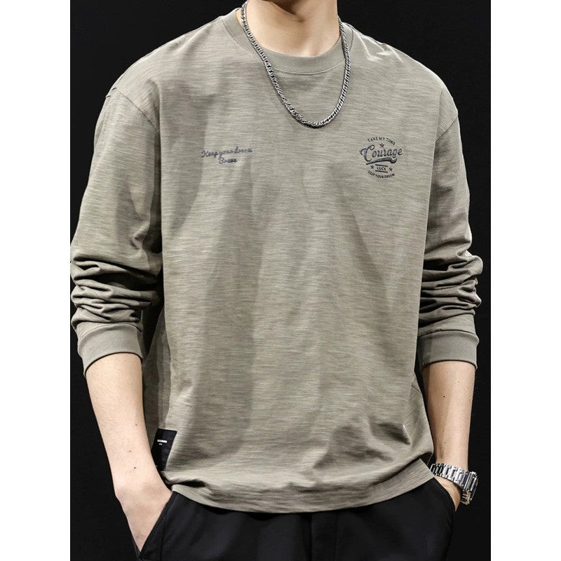 Herren Langarmshirt aus Baumwollmix mit subtiler Waschstruktur und Rundhalsausschnitt Drune