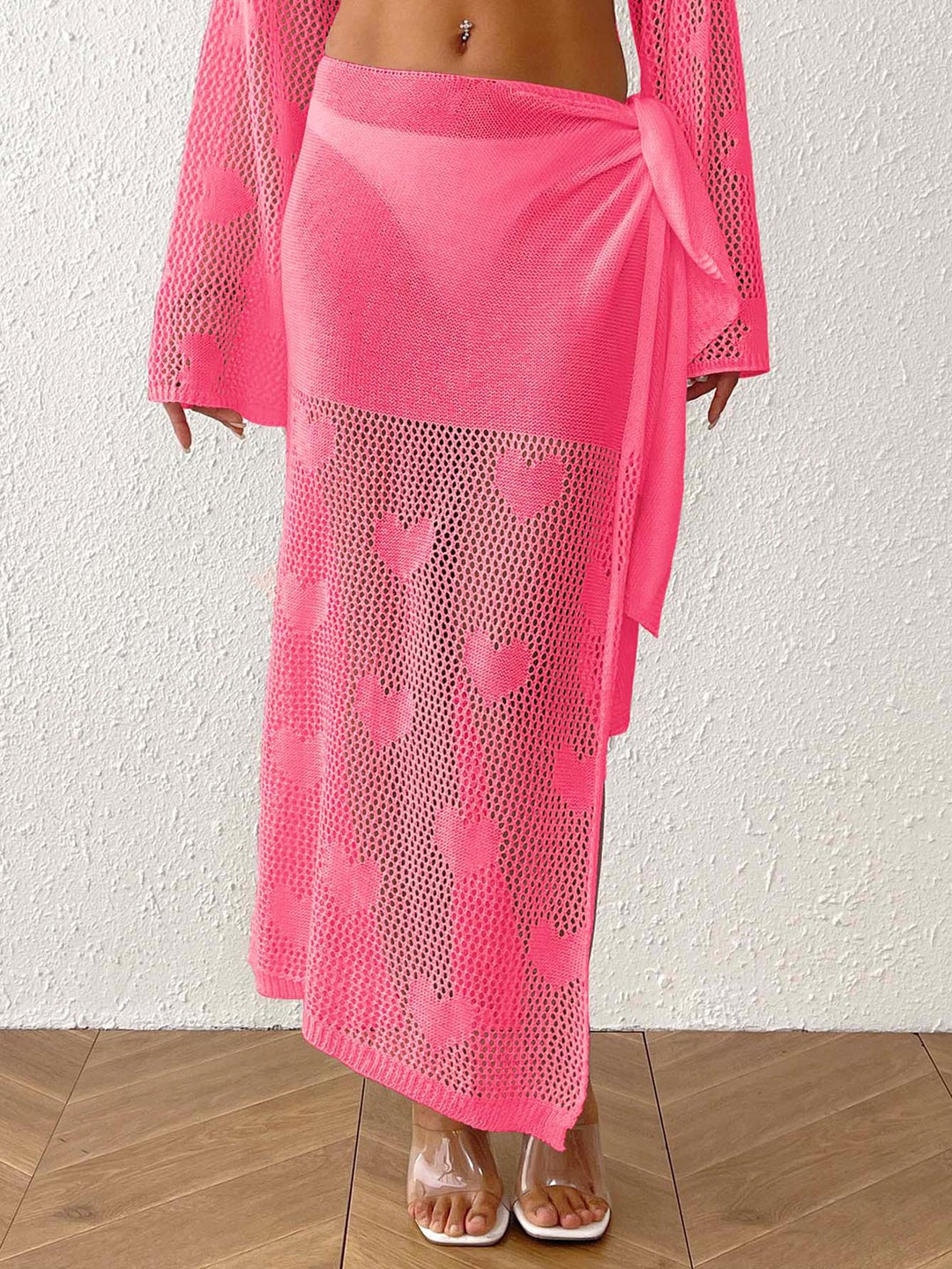 Damen transparenter Häkel-Strandsarong Drune