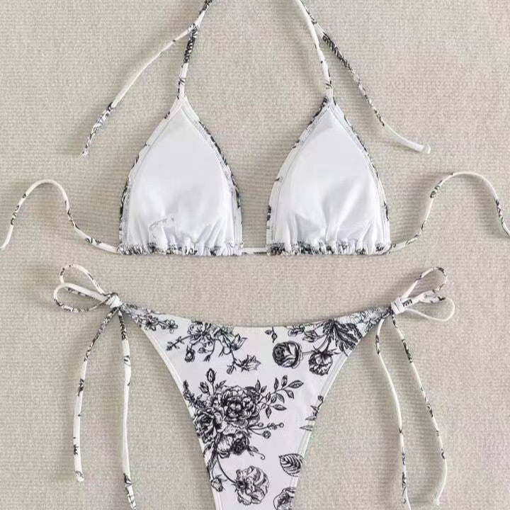 Damen Elegantes Triangel-Bikini-Set mit herausnehmbaren Polstern Drune
