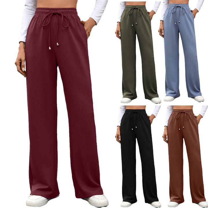 Damen Weite Baumwoll-Loungehose mit elastischem Bund Drune