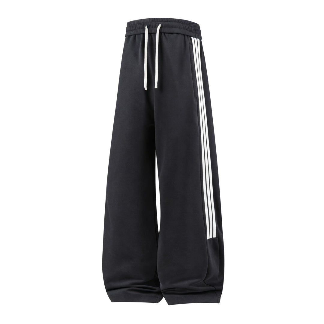 Damen Weite High-Waist Jogginghose mit markanten Seitenstreifen & Kordelzug Drune