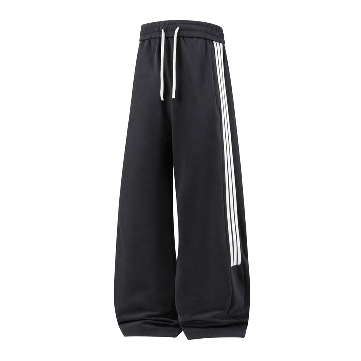 Damen Weite High-Waist Jogginghose mit markanten Seitenstreifen & Kordelzug Drune