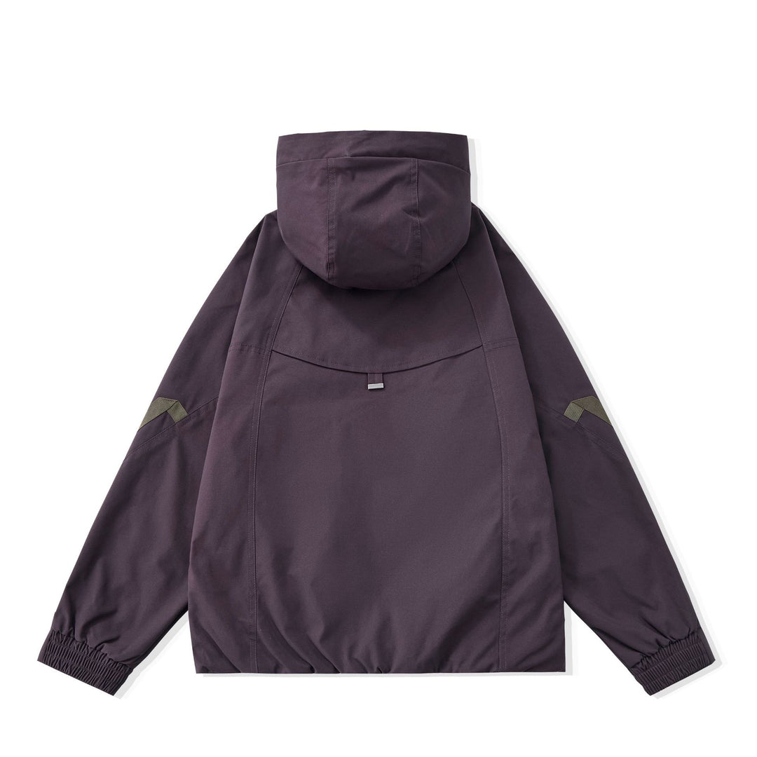 Herren Kurz geschnittener Boxy‑Techparka mit Kapuze, verdeckter Frontblende und Cargo‑Reißverschlüssen Drune
