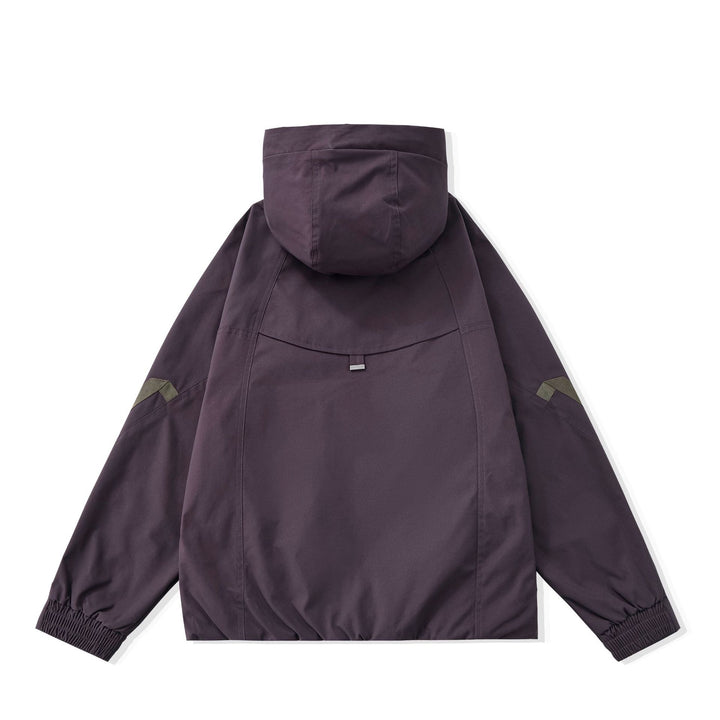 Herren Kurz geschnittener Boxy‑Techparka mit Kapuze, verdeckter Frontblende und Cargo‑Reißverschlüssen Drune