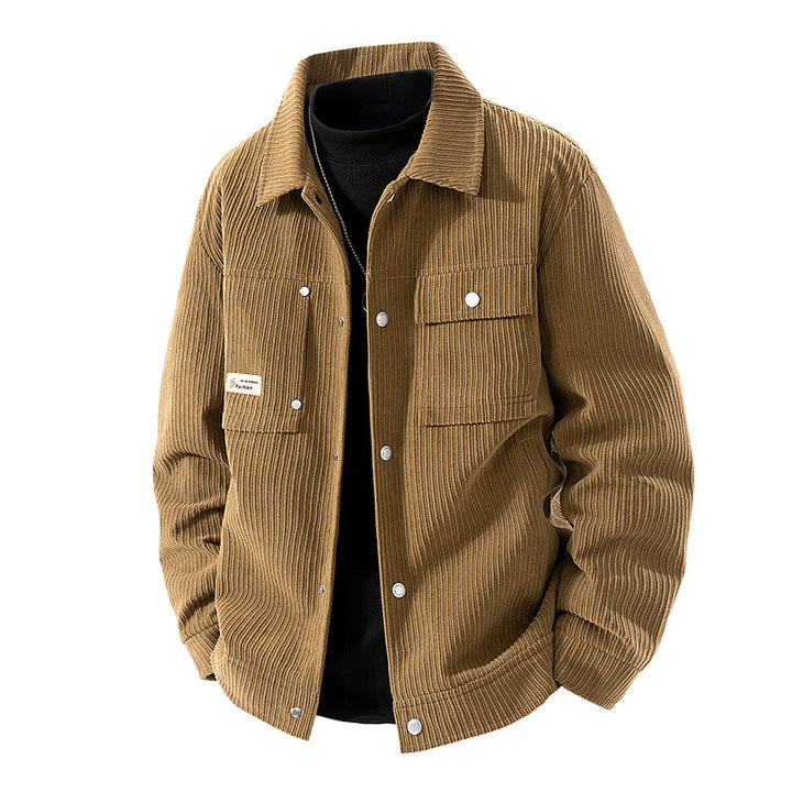 Damen Lässige Cordjacke mit Taschen Drune