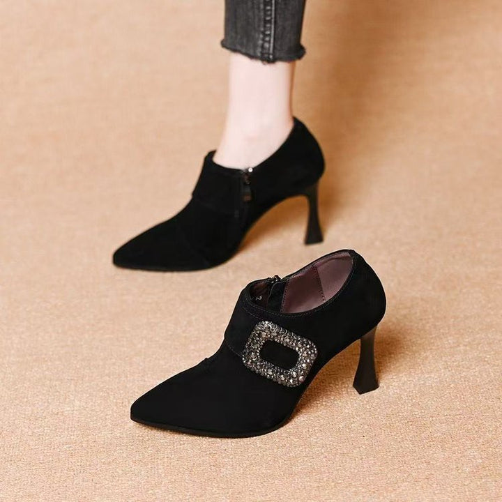 Damen Elegante Stiefeletten mit Glitzerakzenten Drune