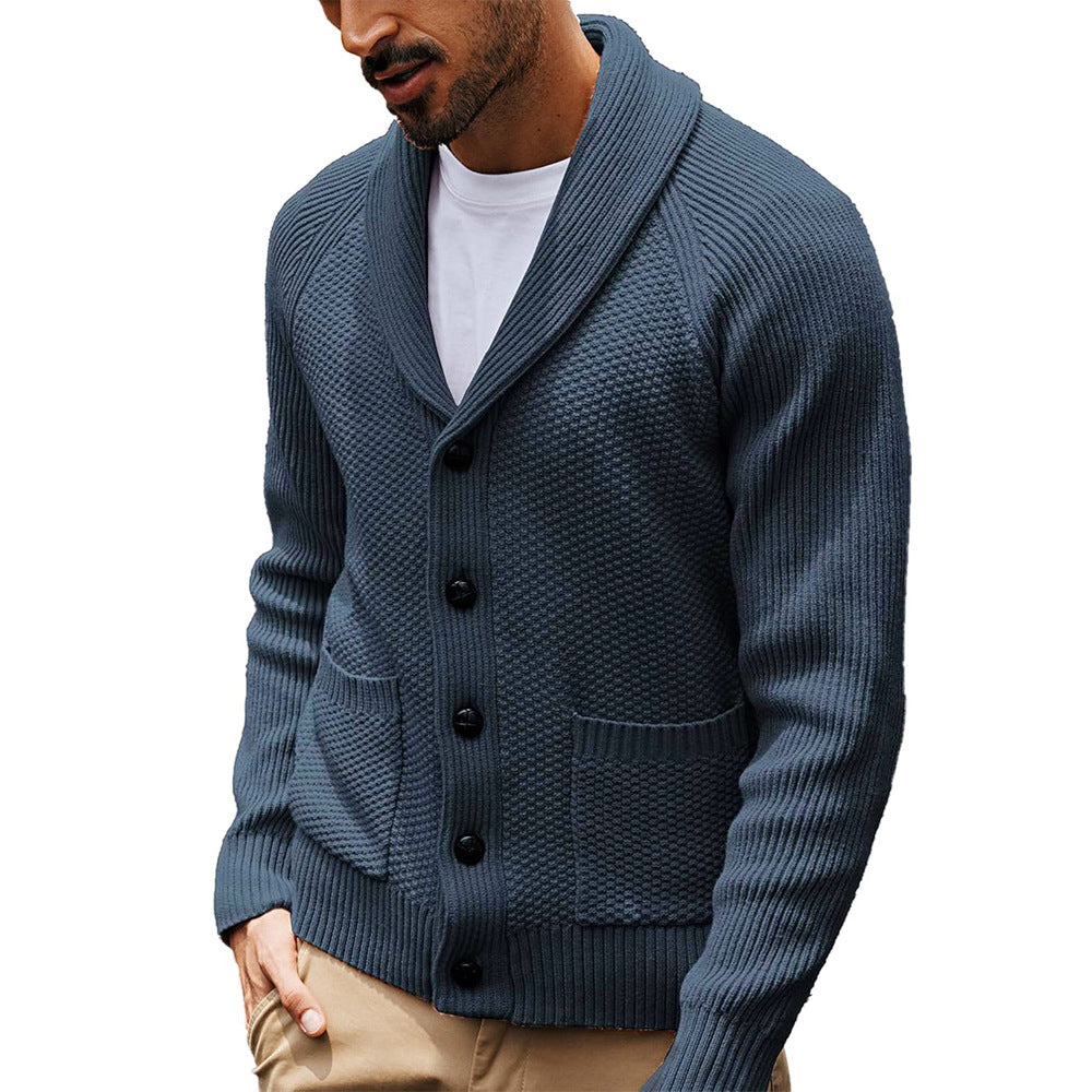 Herren Strickjacke mit Schalkragen und Taschen Drune