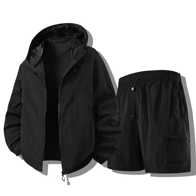 Herren Wetterfeste Funktionsjacke mit Leichtgewicht Shorts
