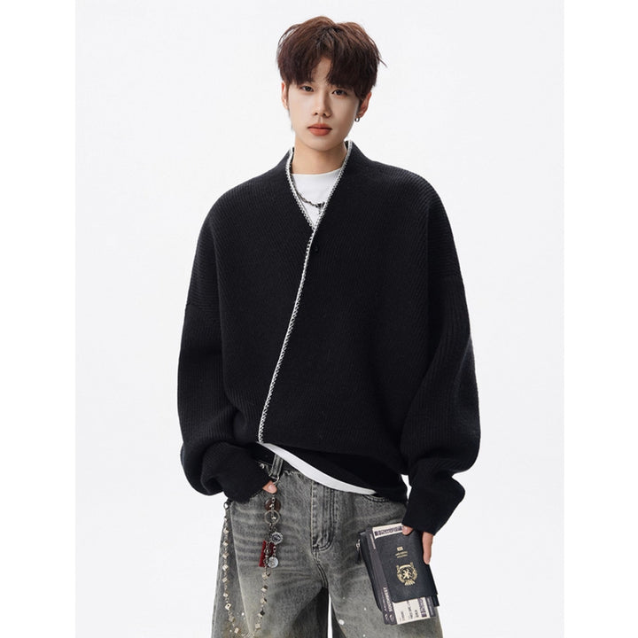 Herren Großer Strickpullover mit Knopfleiste Drune