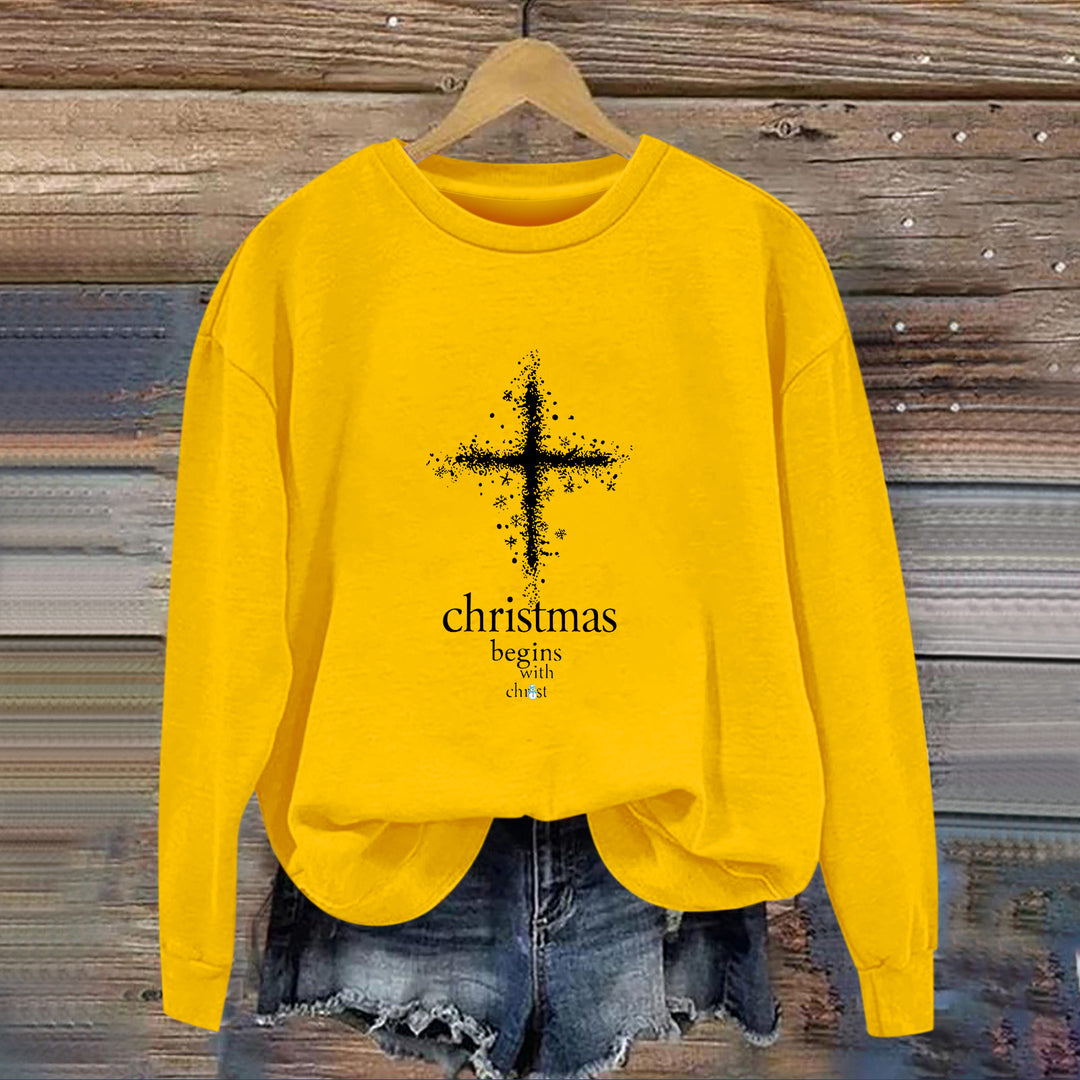Damen Sweatshirt mit christlichem Motiv und weichem Innenfutter Drune