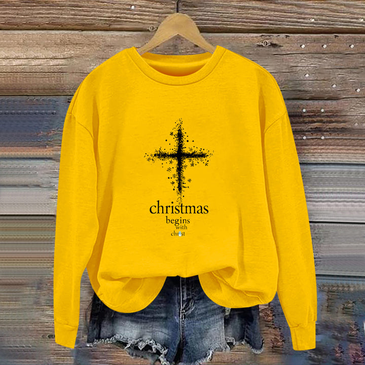 Damen Sweatshirt mit christlichem Motiv und weichem Innenfutter Drune