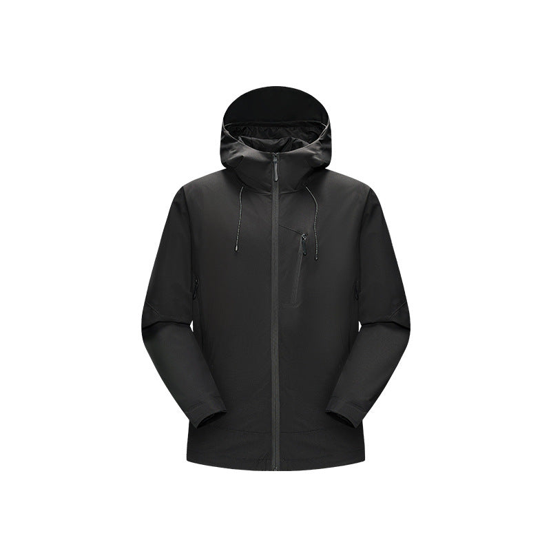 Herren Wasserabweisende Softshell‑Jacke mit verstellbarer Kapuze und schräger Brusttasche Drune
