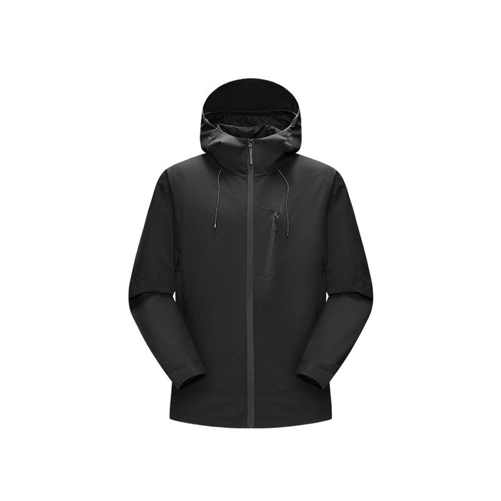 Herren Wasserabweisende Softshell‑Jacke mit verstellbarer Kapuze und schräger Brusttasche Drune