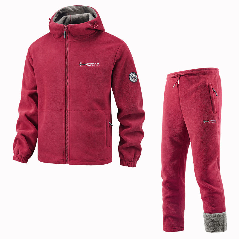 Damen Fleecejacke und Jogginghose Set Drune