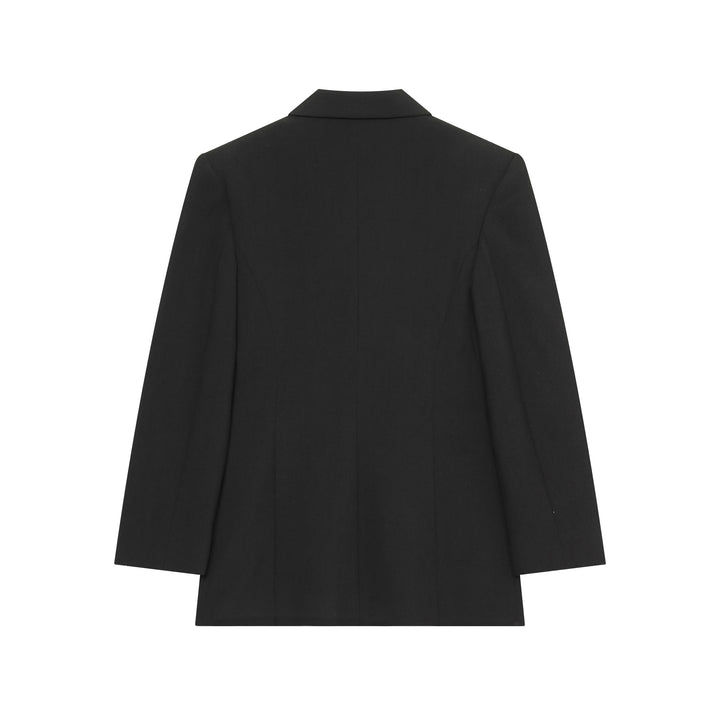 Damen Longline Tailored Blazer mit Reverskragen und Pattentaschen Drune