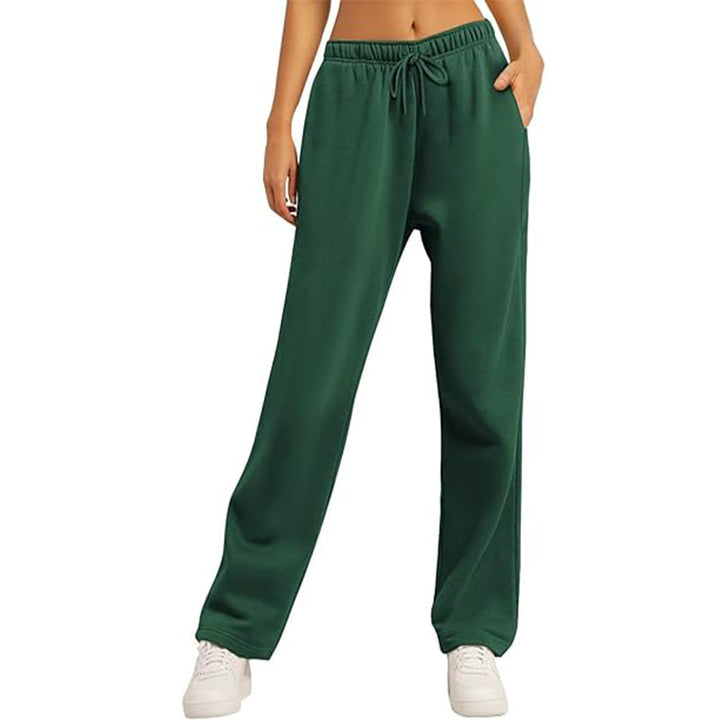 Damen nan hochwertige Relax-Hose mit hoher Taille, geradem Bein und integrierten Eingrifftaschen Drune