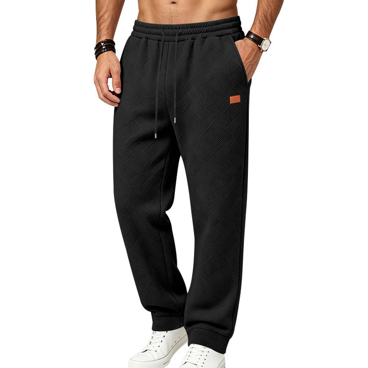 Herren Lässige strukturierte Jogginghose mit Kordelzug und Seitentaschen Drune