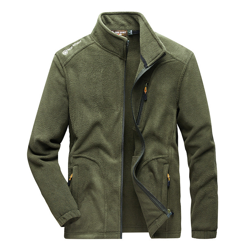 Herren Fleecejacke mit hohen Kragen und funktionalen Taschen Drune