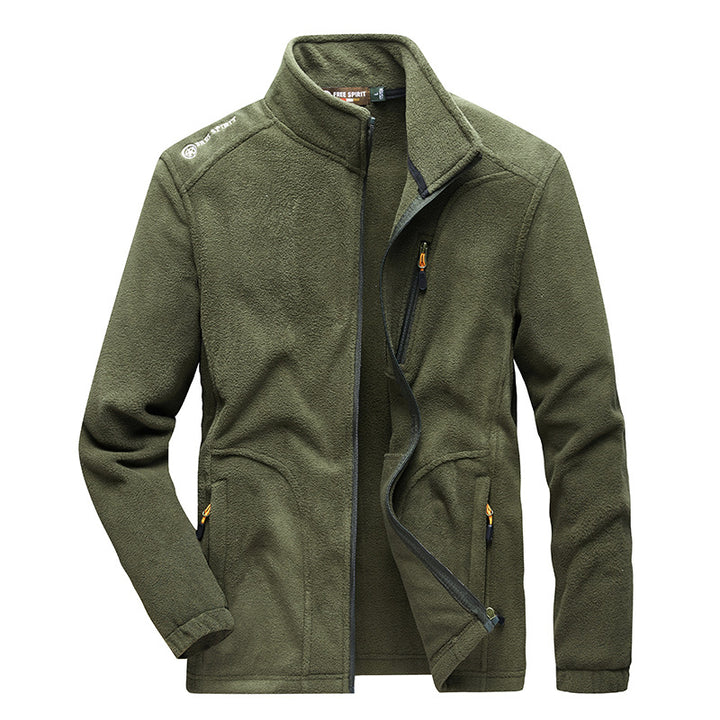 Herren Fleecejacke mit hohen Kragen und funktionalen Taschen Drune