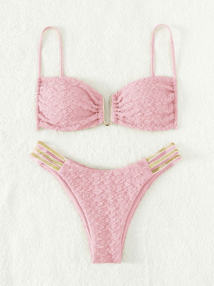 Damen Elegant gemustertes Bikini-Set mit raffinierten Akzenten Drune