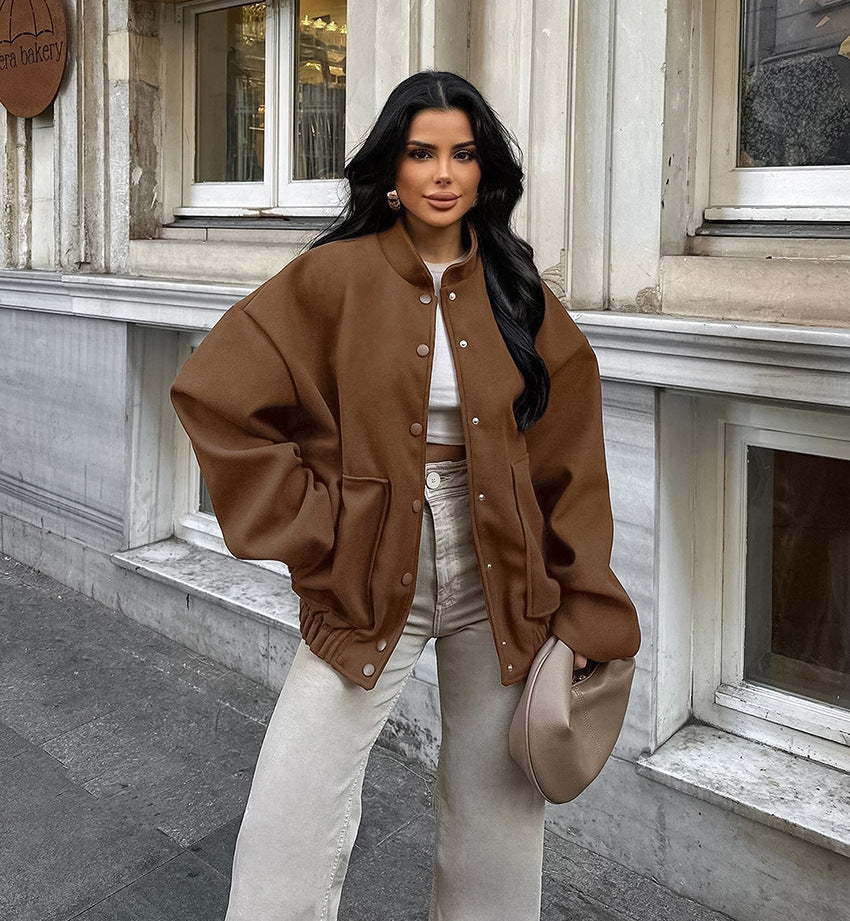 Damen Oversized Jacke aus bequemem Wollmix Drune
