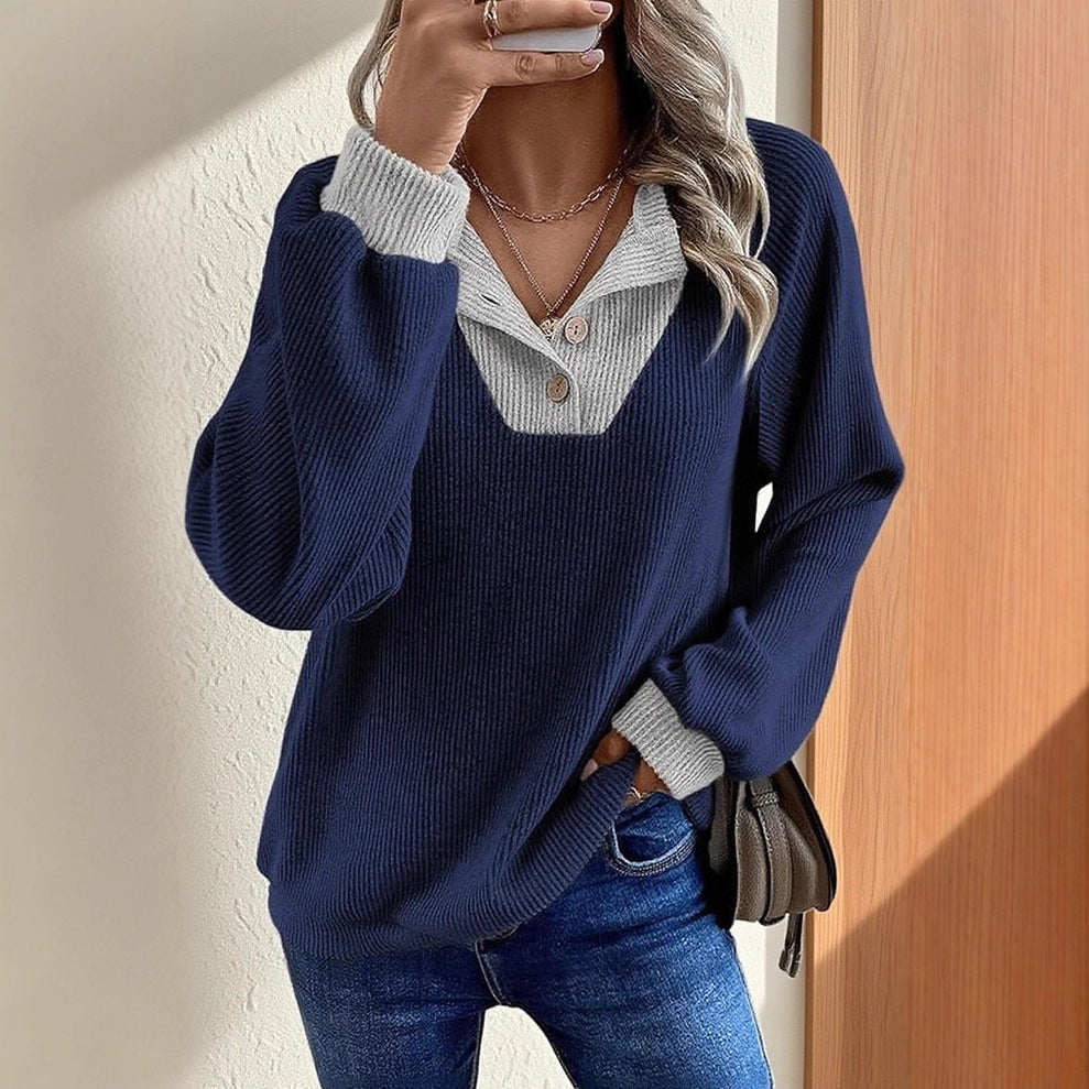 Damen lässiger Strickpullover Drune