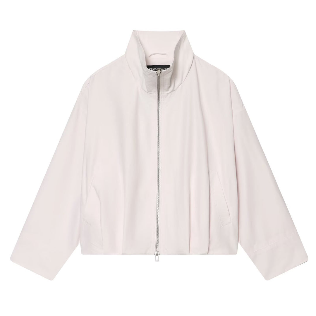 Damen Cropped Boxy-Jacke mit Funnelkragen, Zwei-Wege-Reißverschluss und aufgesetzten Eingrifftaschen Drune