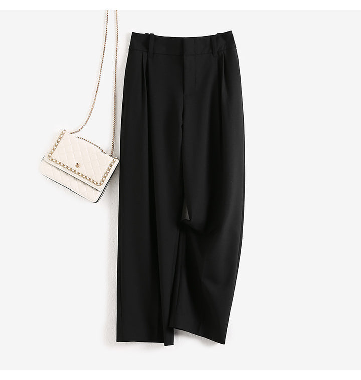 Damen Elegante, hoch taillierte und fließende Stoffhose Drune