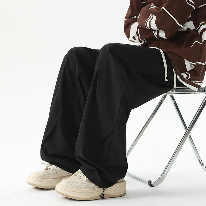 Herren Extraweite technische Cargo-Loungehose im drapierten Weitbein‑Schnitt Drune