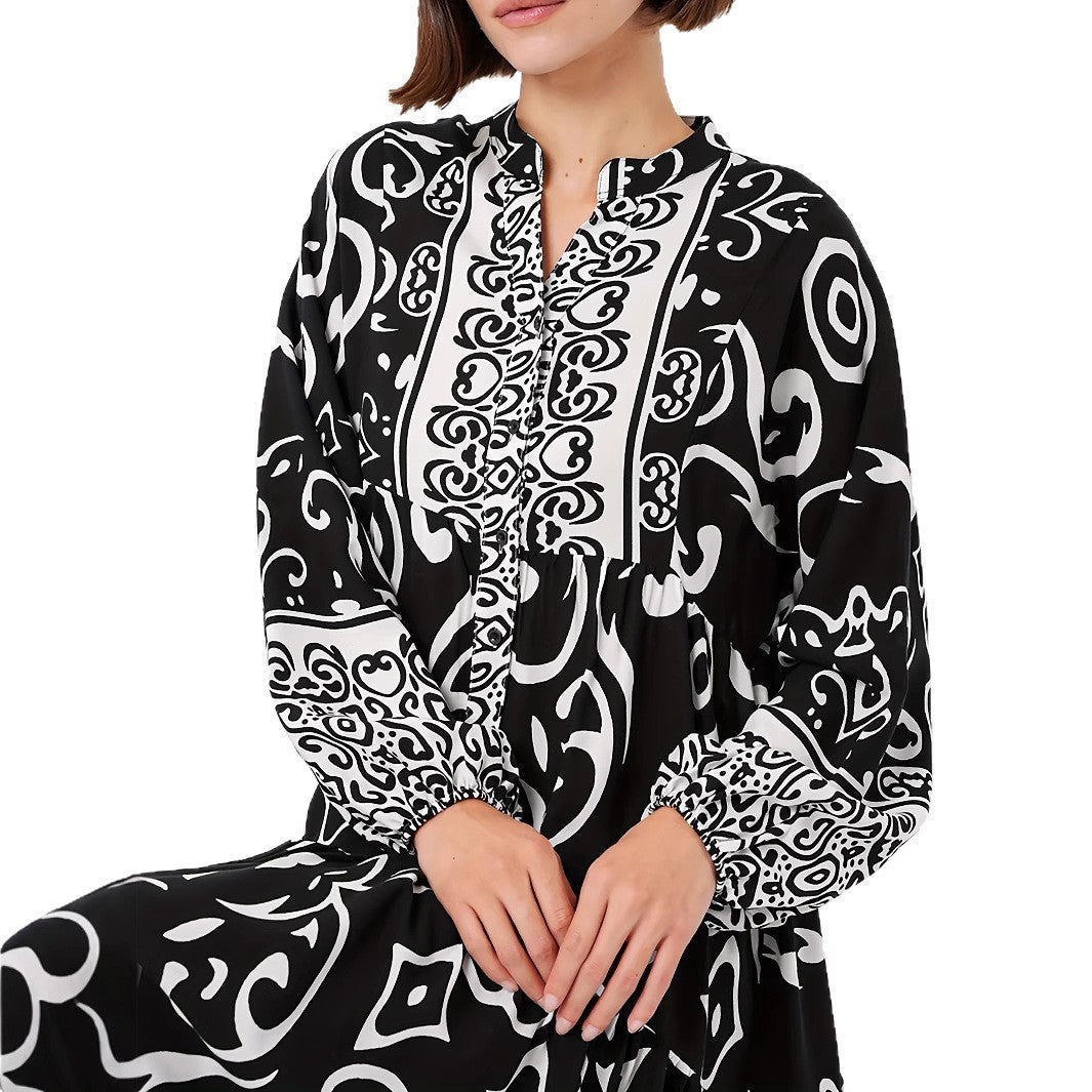 Damen Maxikleid mit kunstvollem Musterdruck Drune
