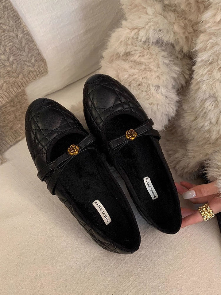 Damen Ballerinas mit schickem Riemen und eleganter Stepp-Optik Drune