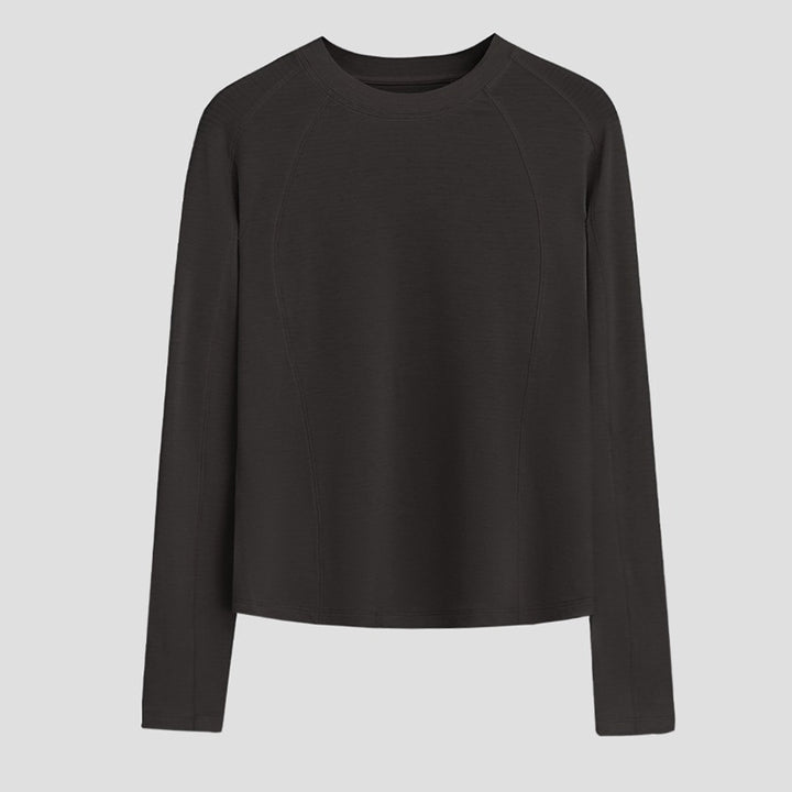 Damen Leichtes Longsleeve-Feinstrickshirt mit Raglanärmeln und Rundhalsausschnitt Drune