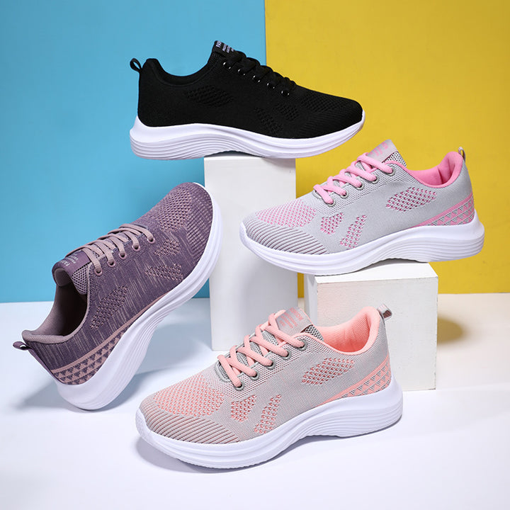 Damen nan leichte Laufschuhe mit atmungsaktivem Strickobermaterial und viskoelastischer Komfortsohle Drune