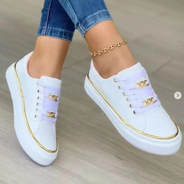 Damen Sneakers mit glänzender Kettenapplikation und bequemem Komfort Drune