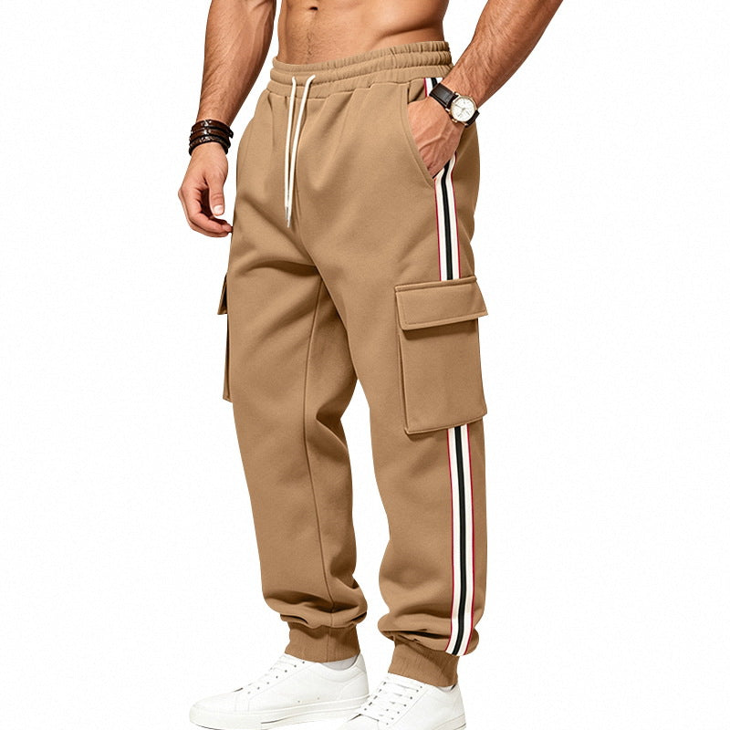 Herren Cargo-Jogginghose mit Cargo-Taschen und seitlichen Kontraststreifen Drune