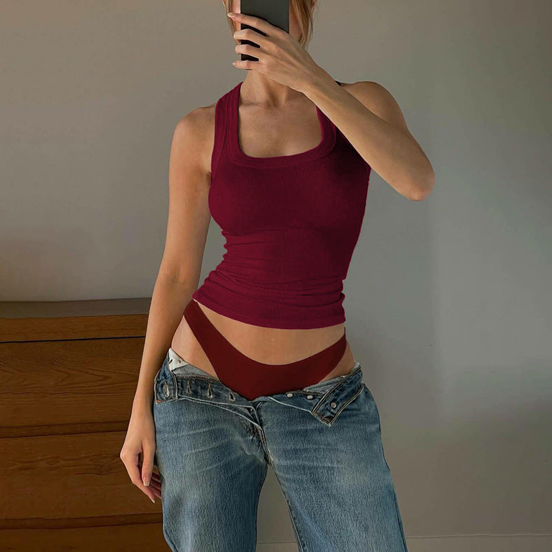 Damen Sportliches Crop-Top Drune