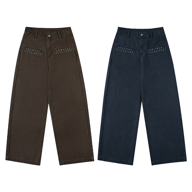 Damen Extraweite Baggy-Hose mit Nietverzierung und Utility-Details Drune