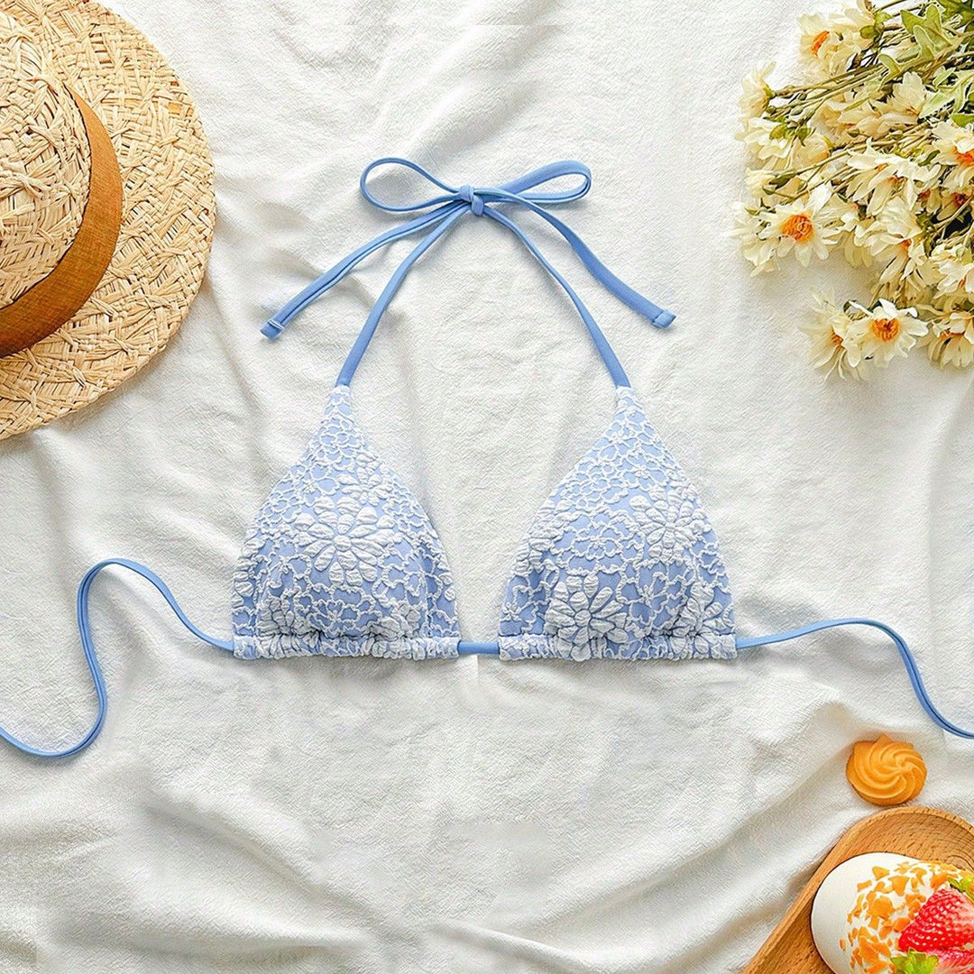 Damen Bikiniunterteil mit floralen Spitzenapplikationen Drune