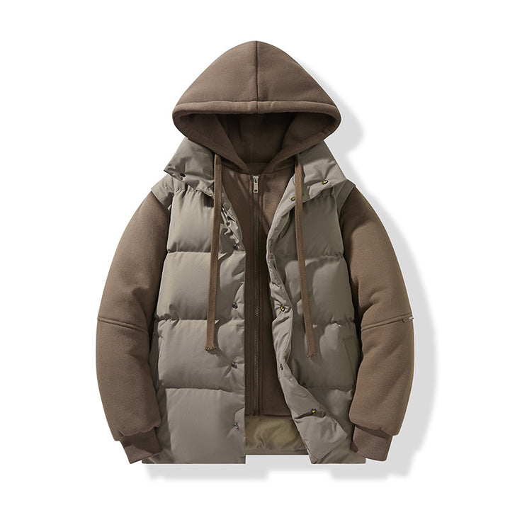 Herren Hybrid-Steppjacke mit integrierter Kapuzen-Fleeceinnenschicht Drune