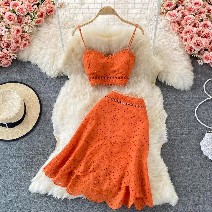Drune | Top and skirt with ruffles