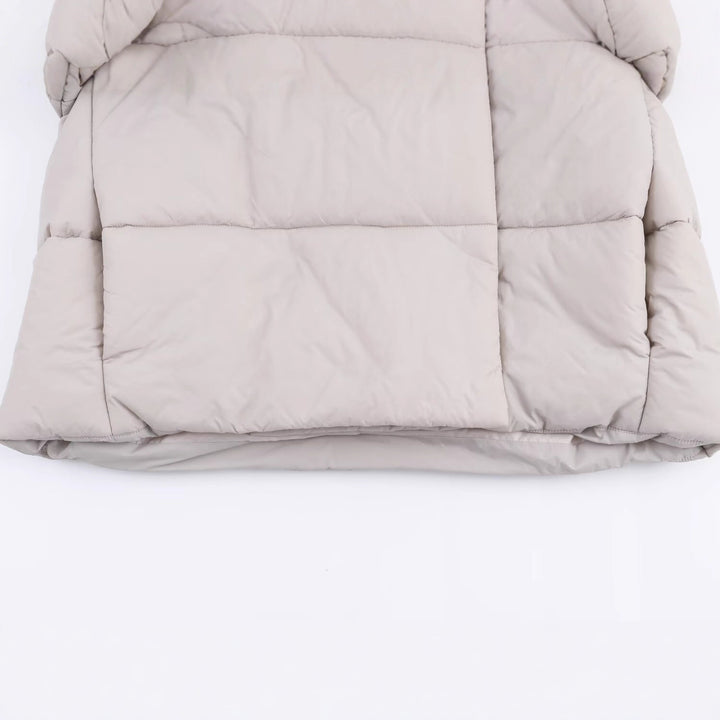 Damen Kurz geschnittene Oversize-Steppjacke mit hohem Wickelkragen und wattierter Fütterung Drune