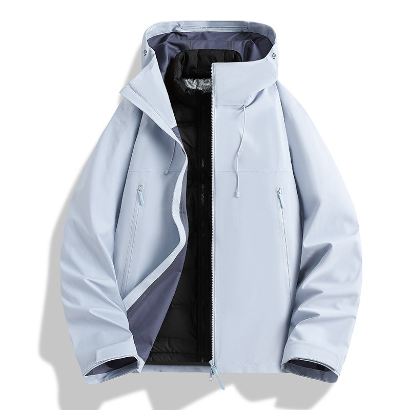 Herren Wasserdichte Softshell-Outdoorjacke mit verstellbarer Kapuze und atmungsaktiver Membran Drune